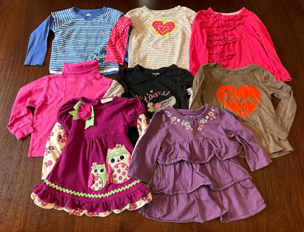 Toddler Girl 3T Long Sleeve Lot - Set of 8